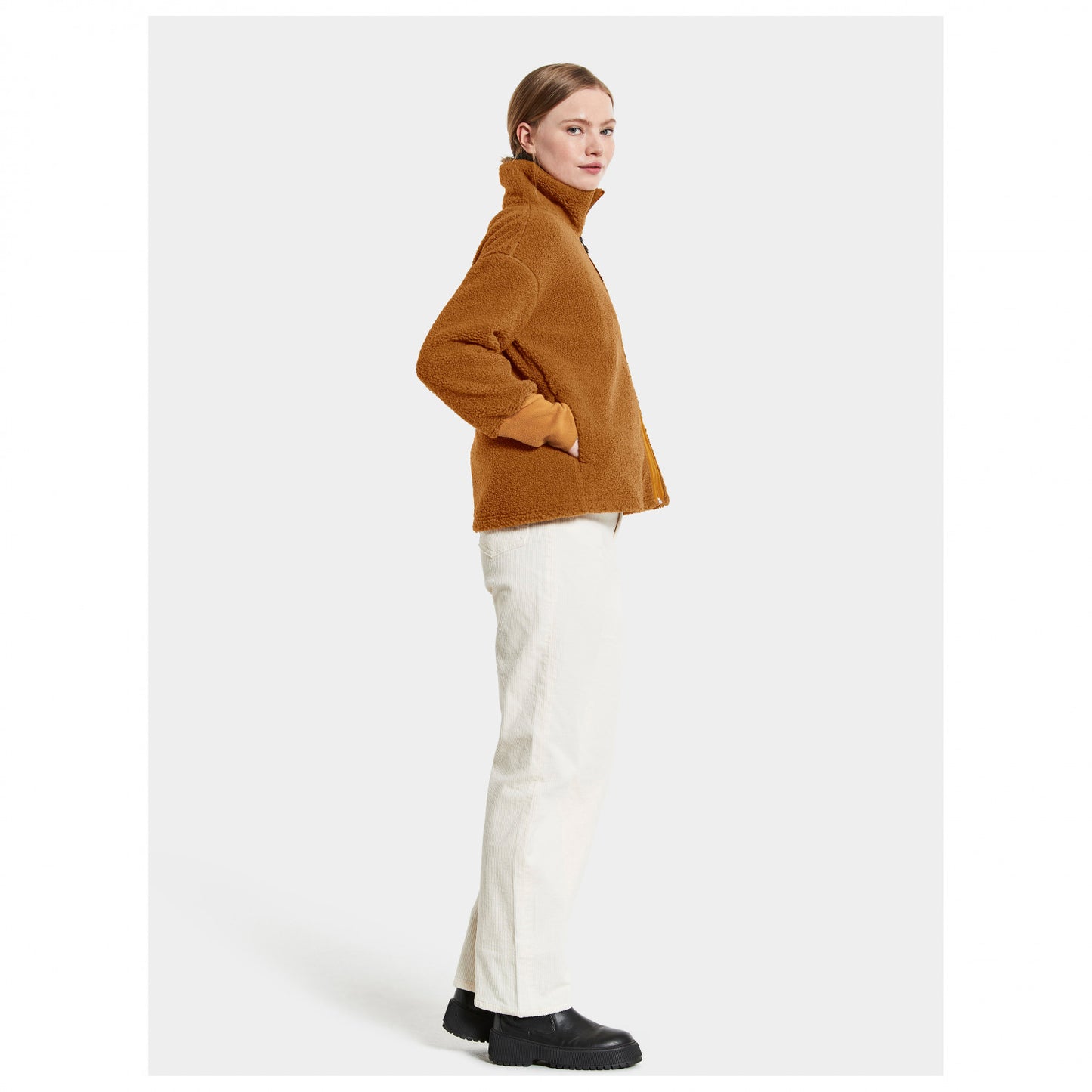 Didriksons Mella WNS FZ Damen Fleecejacke white foam